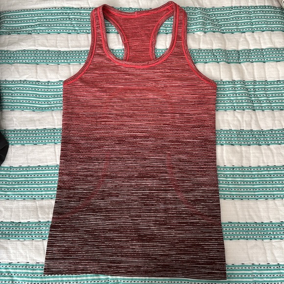 Lululemon Red and Black Swiftly Tech Racerback Tank Top - Picture 5 of 9